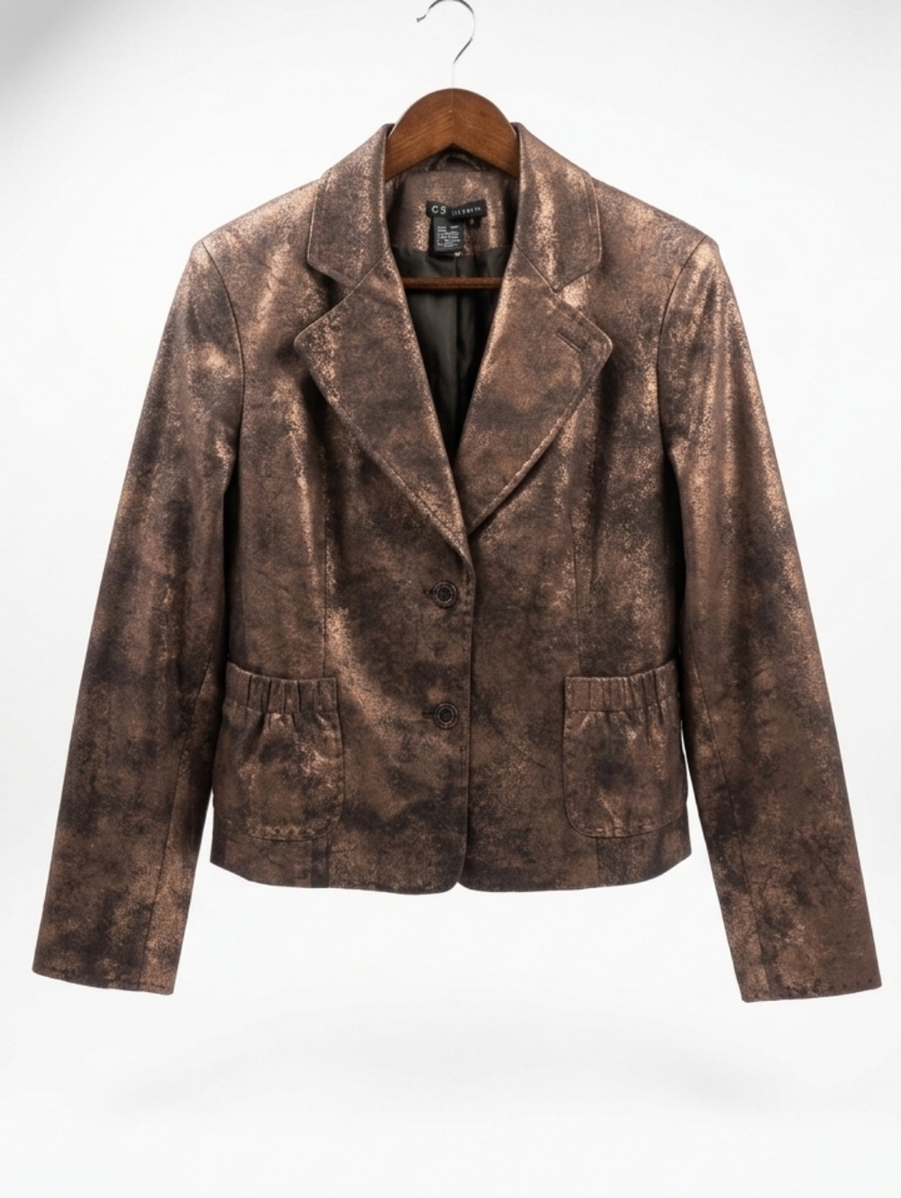 Vintage Metallic Bronze Textured Blazer Jacket - C9 by Champion Size 6